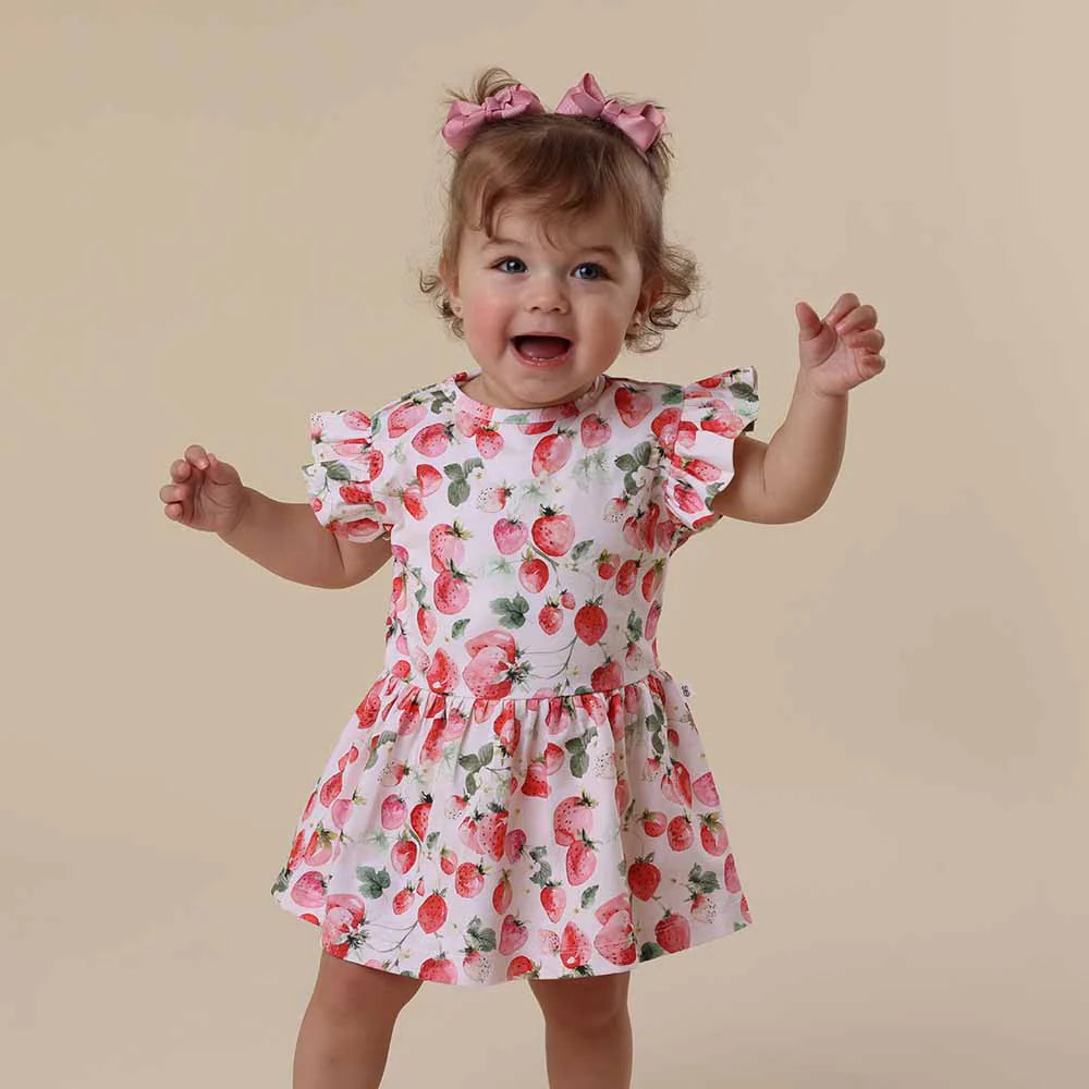 Strawberry Short Sleeve Dress