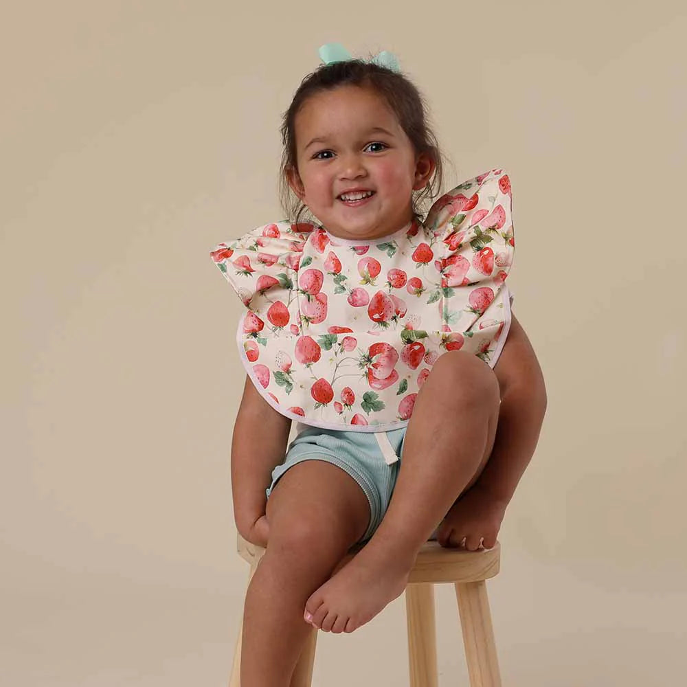 Strawberry Frill Snuggle Bib
