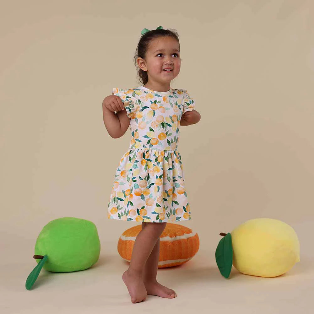 Sunny Citrus Short Sleeve Dress