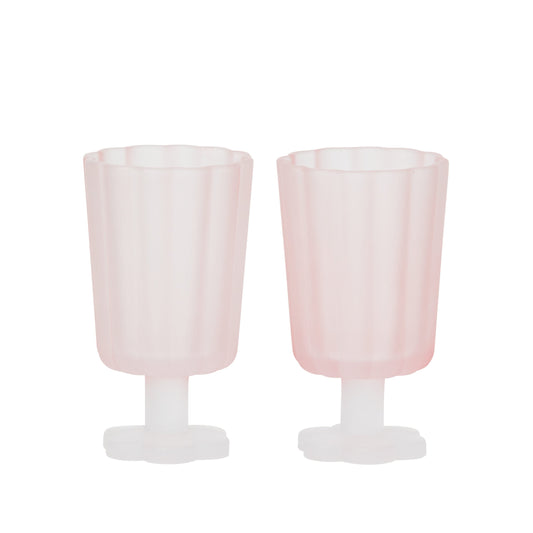 Pink Glass Goblet Set