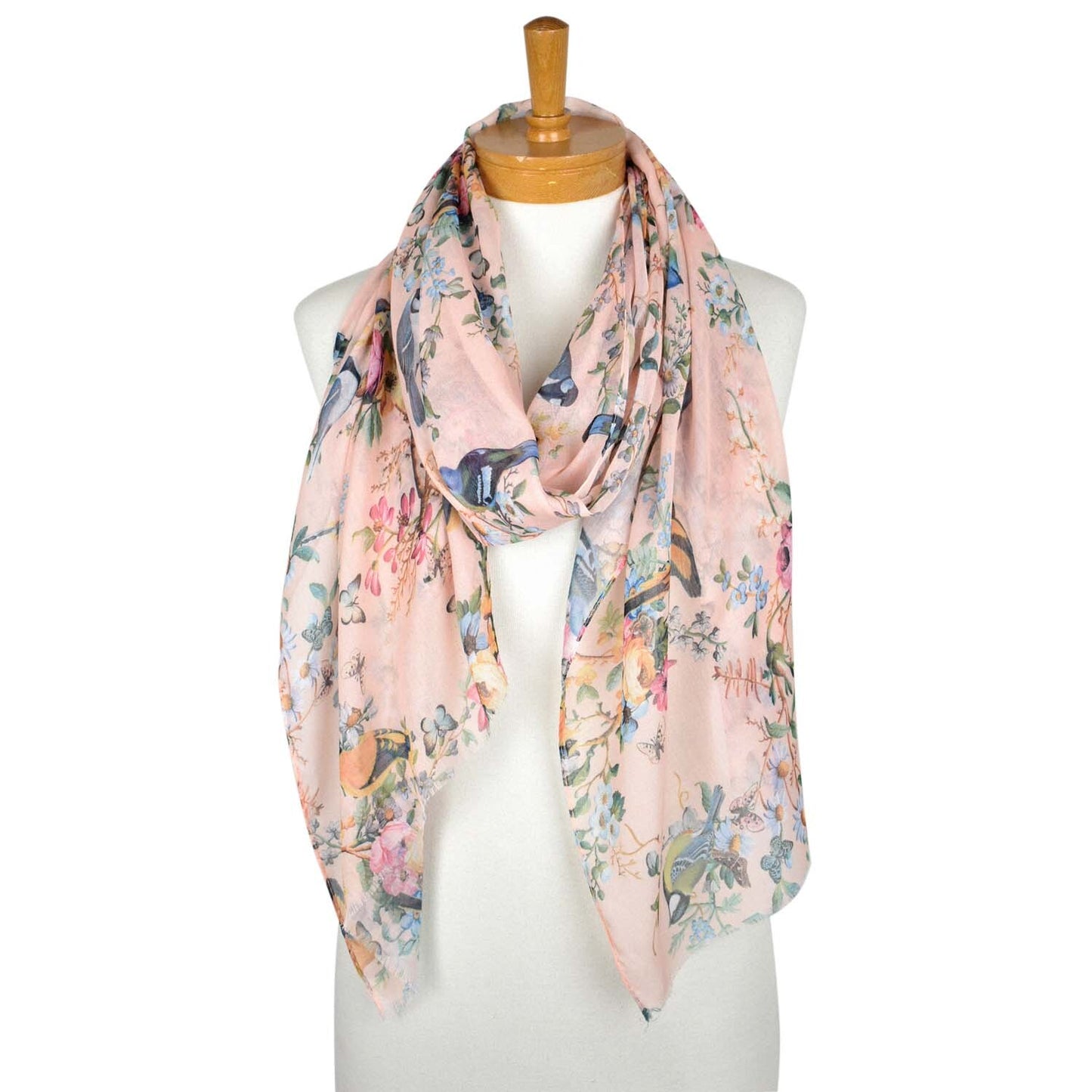 Pink Bird Garden Scarf