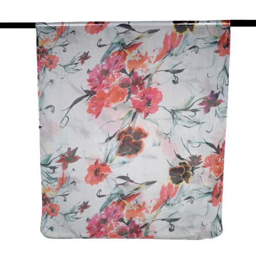 Mix Flower Scarf White