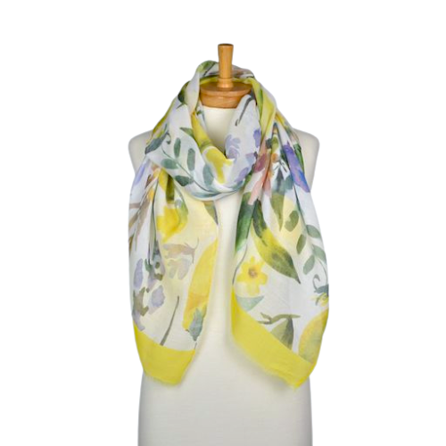 Yellow Lemon Flower Scarf