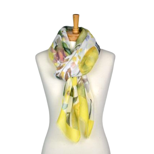 Yellow Lemon Flower Scarf