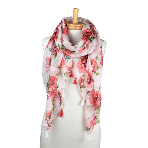 Buttercup Floral Tassel Scarf