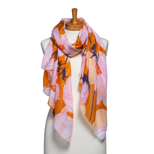 Orange Windflower Scarf