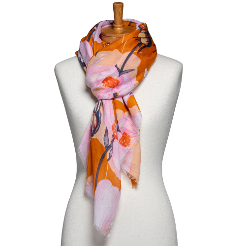 Orange Windflower Scarf