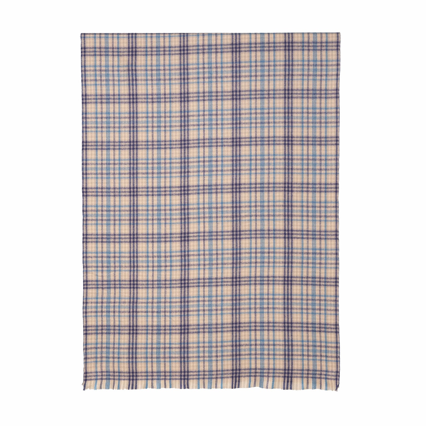 Navy Plaid Pattern Scarf