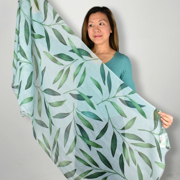 Leaves Scarf Mint