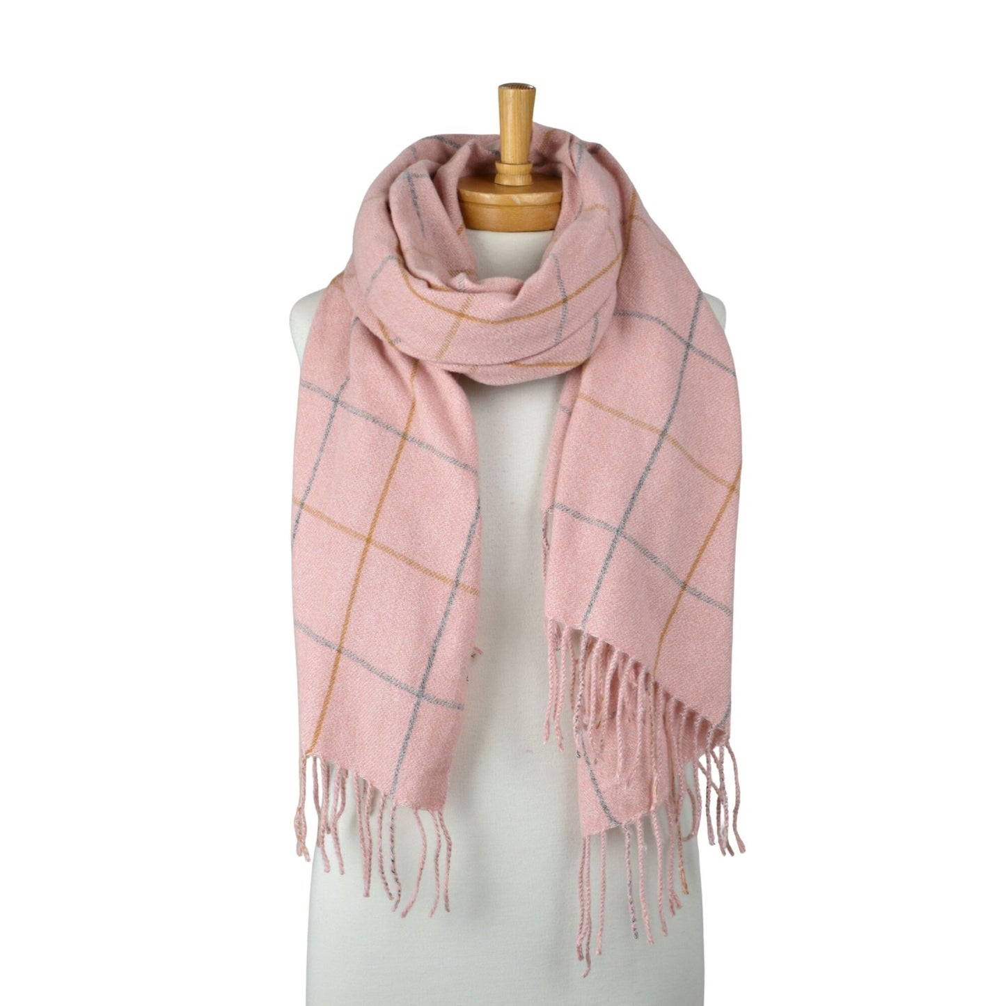 Grid Check Scarf Pink