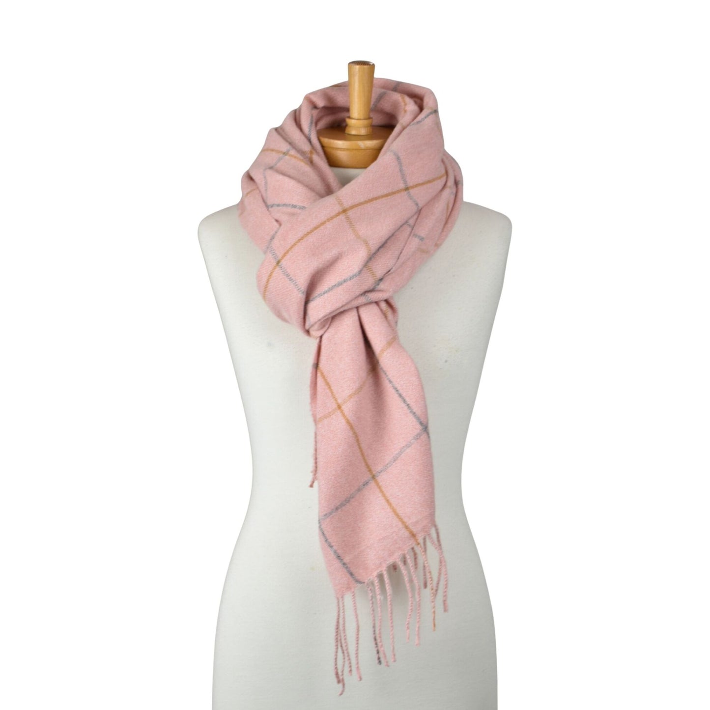 Grid Check Scarf Pink