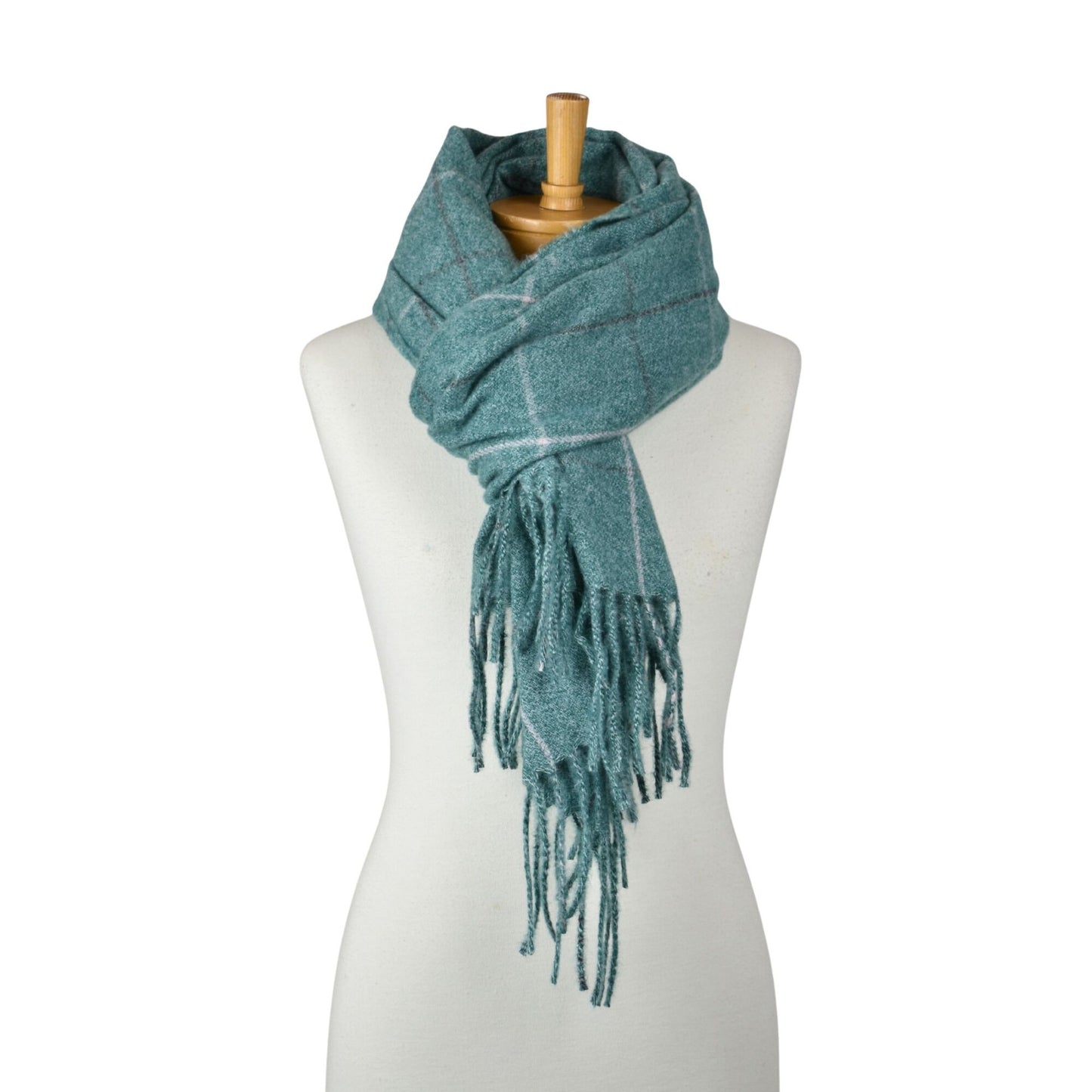 Grid Check Scarf Emerald