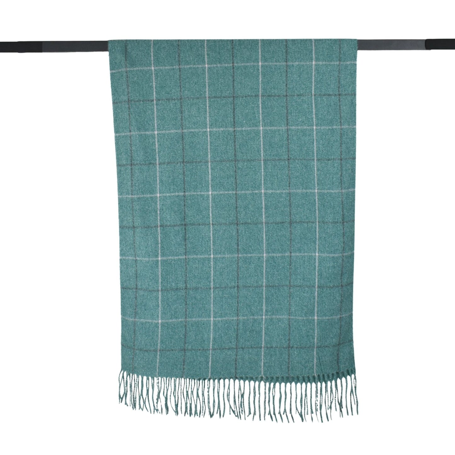 Grid Check Scarf Emerald