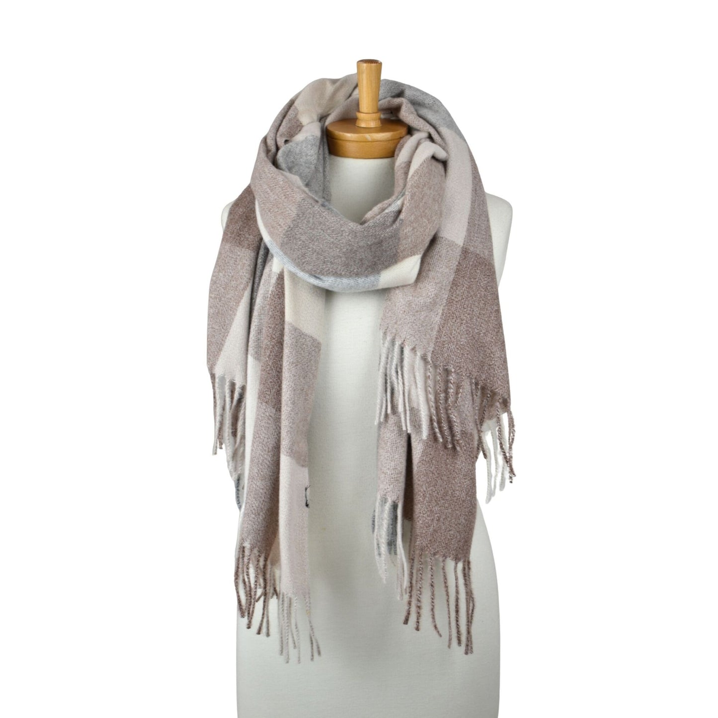 Autumn Checkered Scarf Taupe