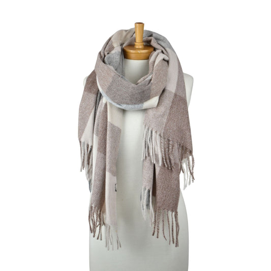 Autumn Checkered Scarf Taupe