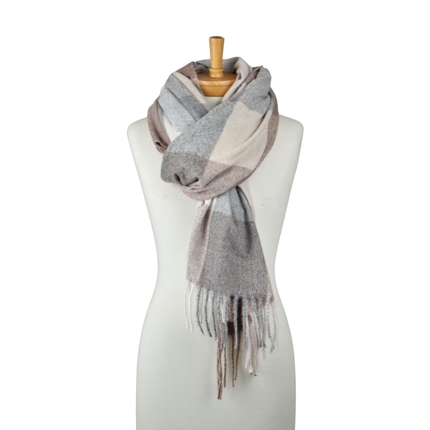 Autumn Checkered Scarf Taupe