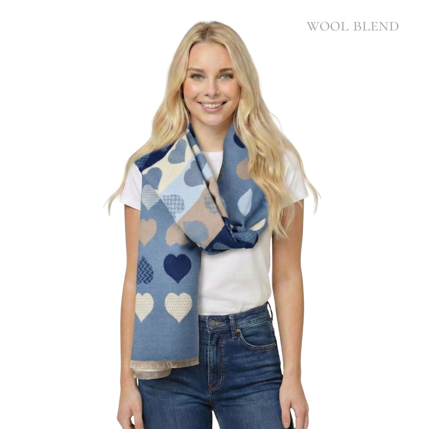Reversible Block Sweethearts Scarf Blue