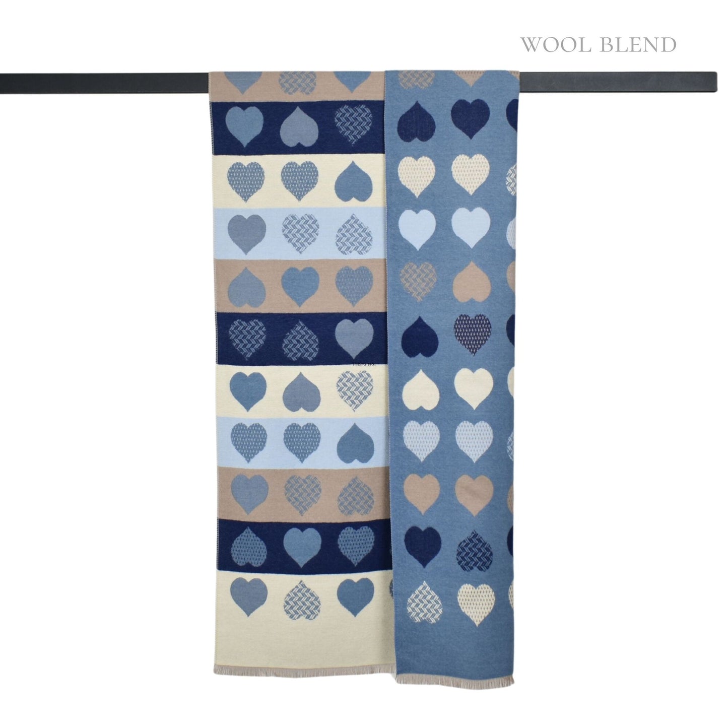 Reversible Block Sweethearts Scarf Blue
