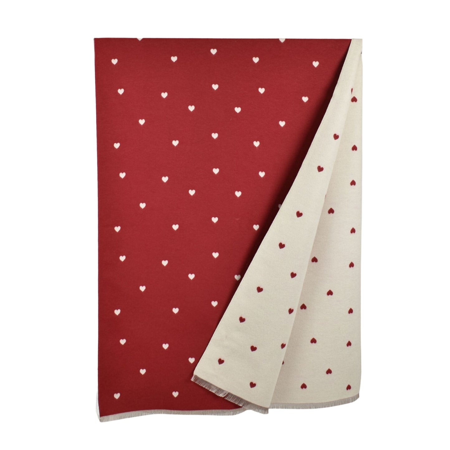 Reversible Petite Hearts Scarf Red