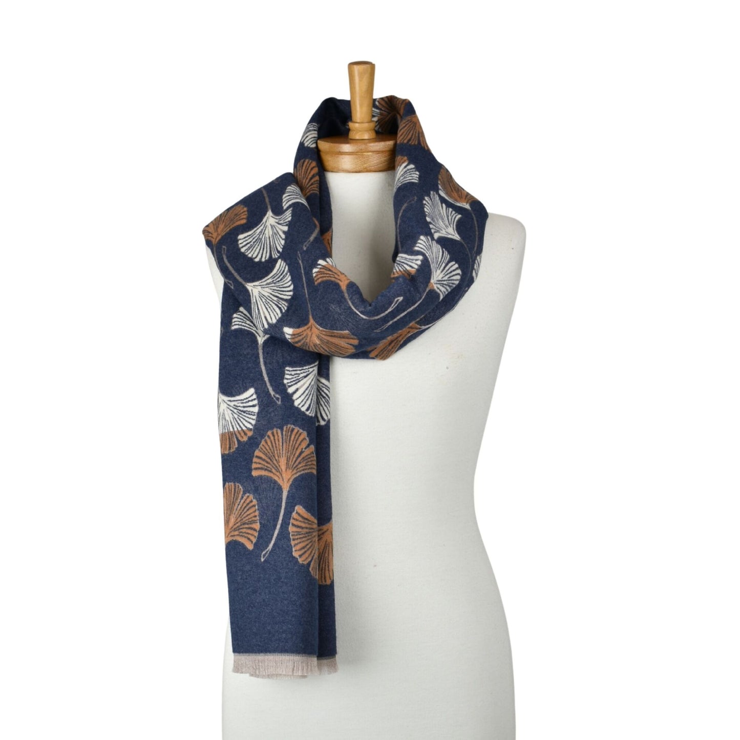 Reversible Multi Gingko Scarf Denim