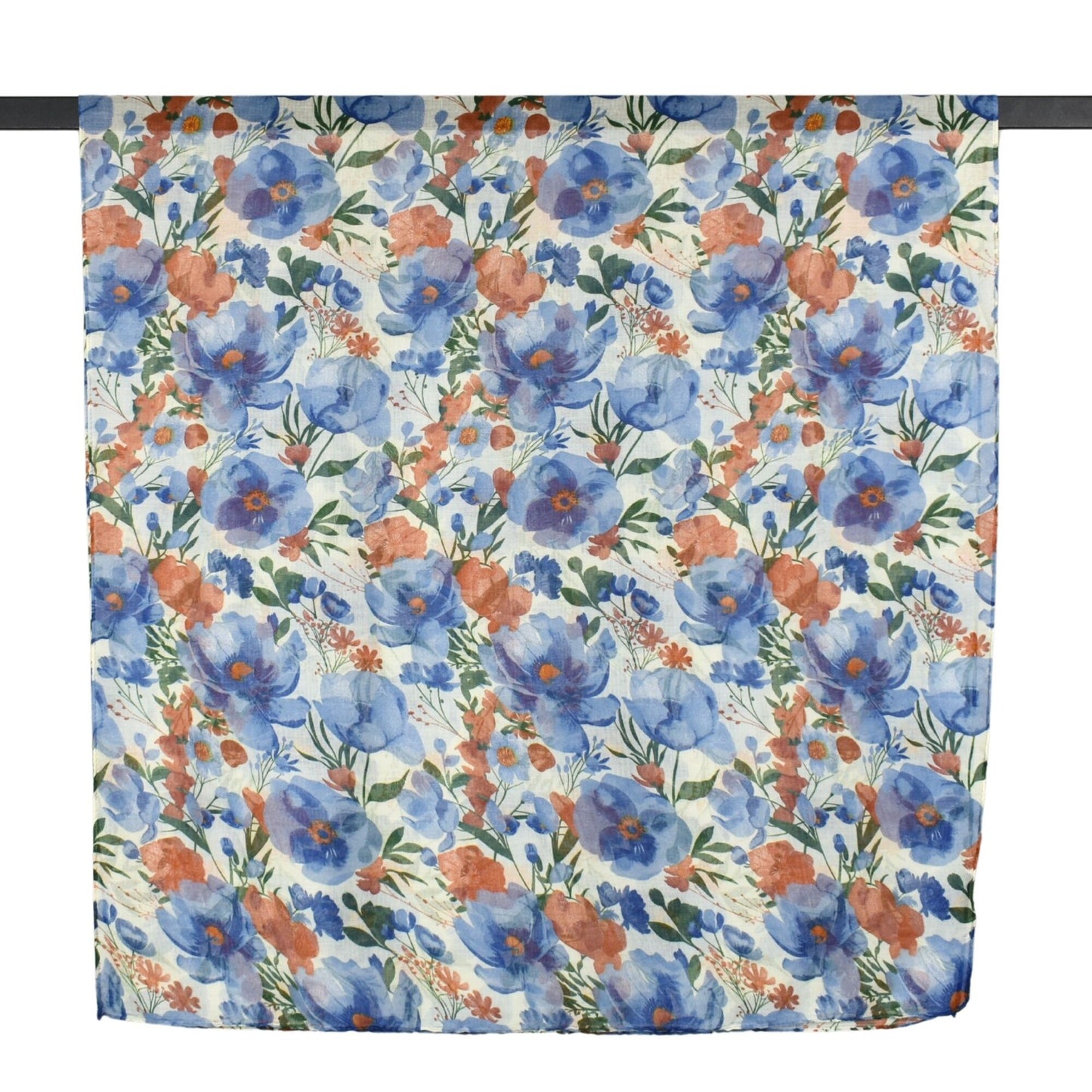 Botanical Garden Floral Scarf Blue