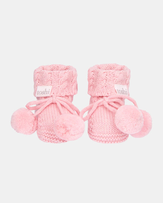 Organic Booties Misty Rose
