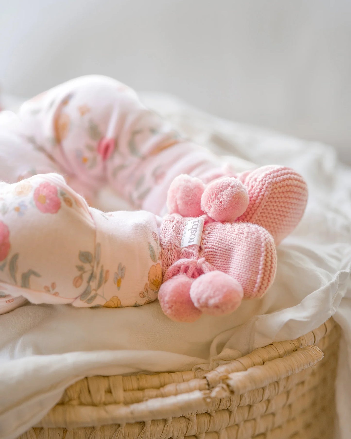 Organic Booties Misty Rose
