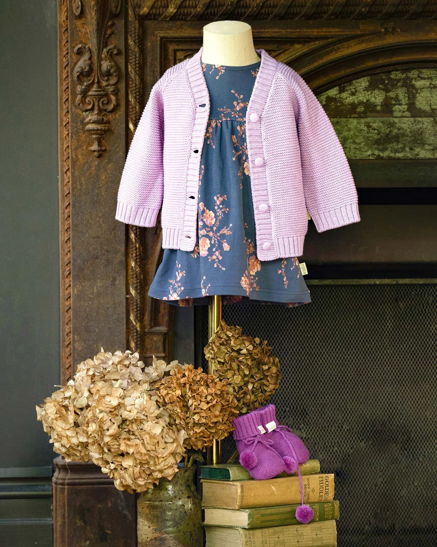 Organic Cardigan Andy Lavender