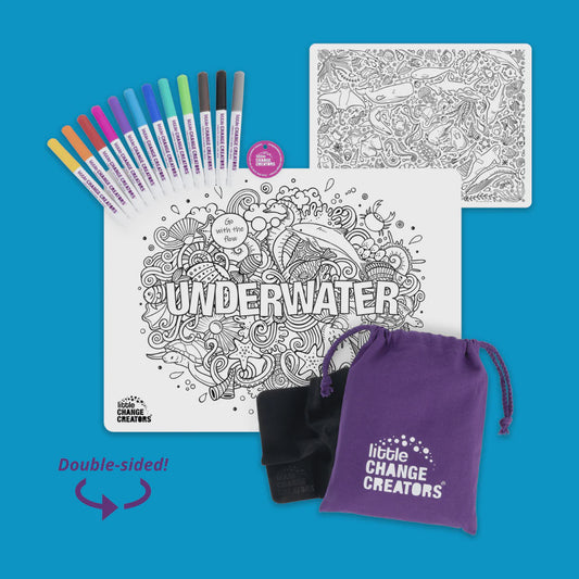 Reusable Silicone Colouring Mat Kit Underwater