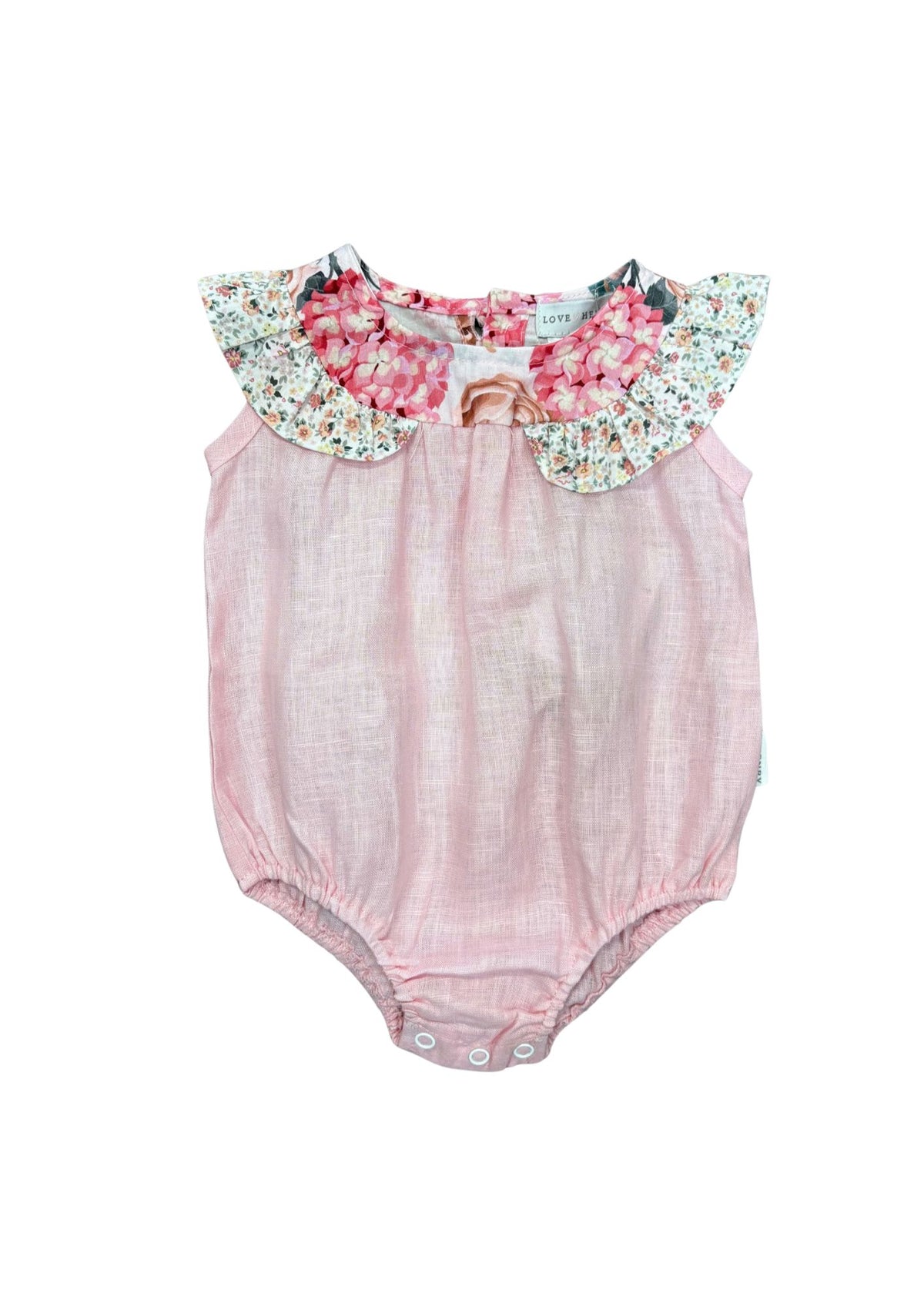 Baby Girls Neve Playsuit Light Pink Linen