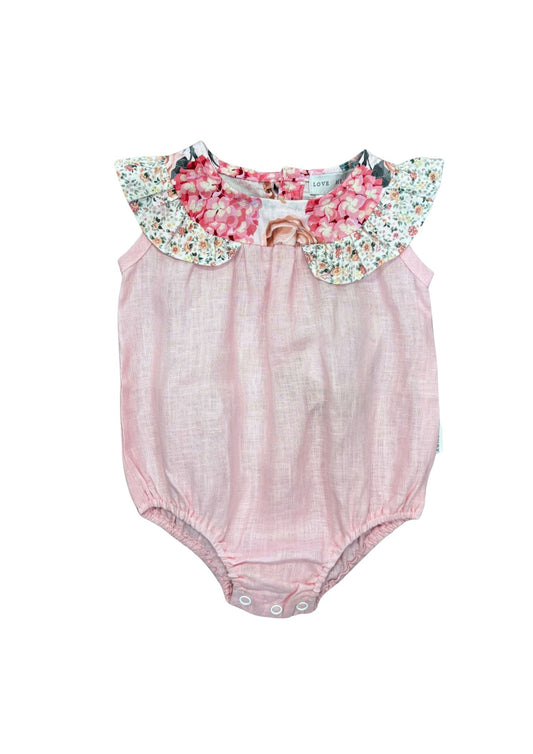 Baby Girls Neve Playsuit Light Pink Linen