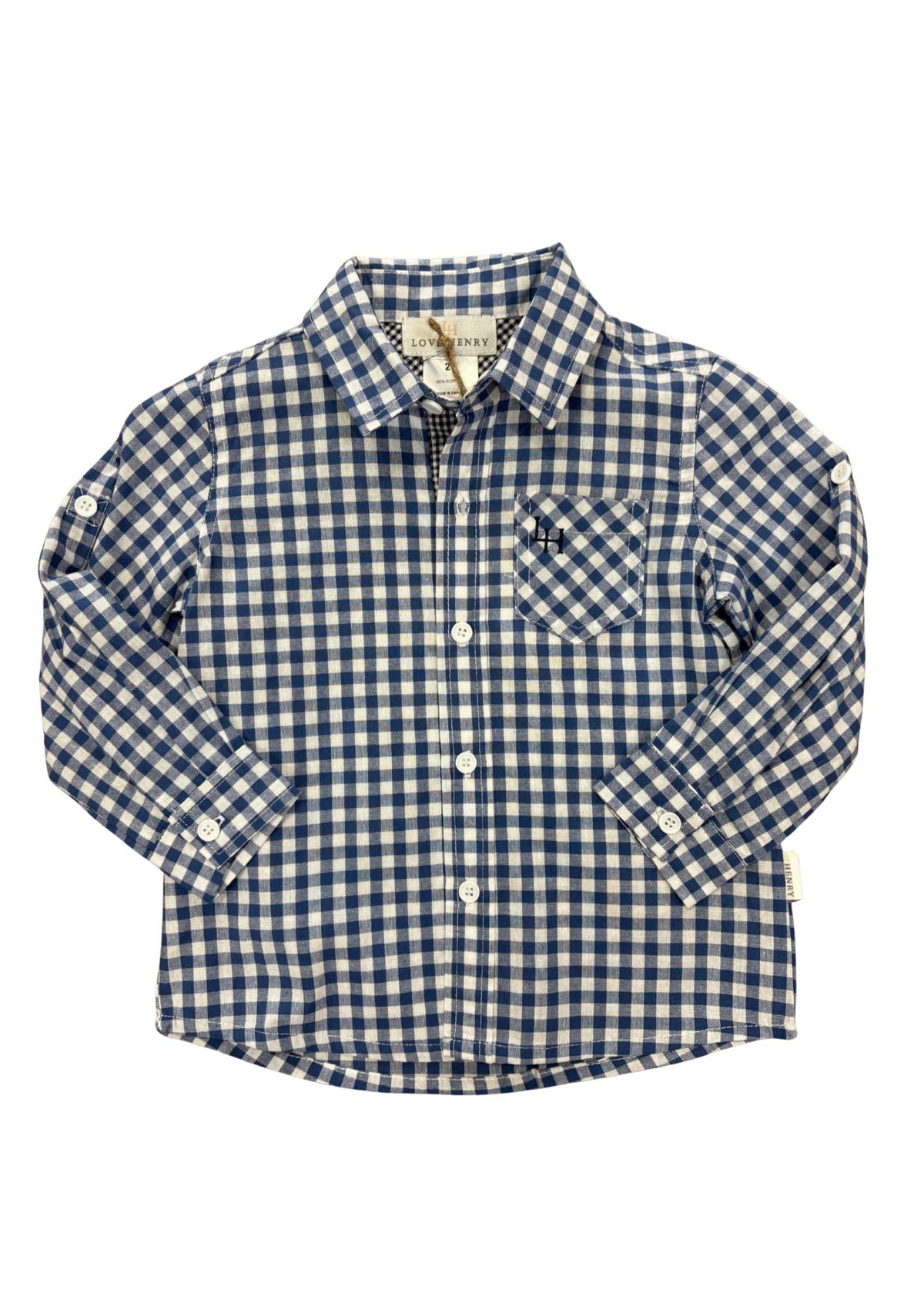 Boys Dress Shirt Blue Check