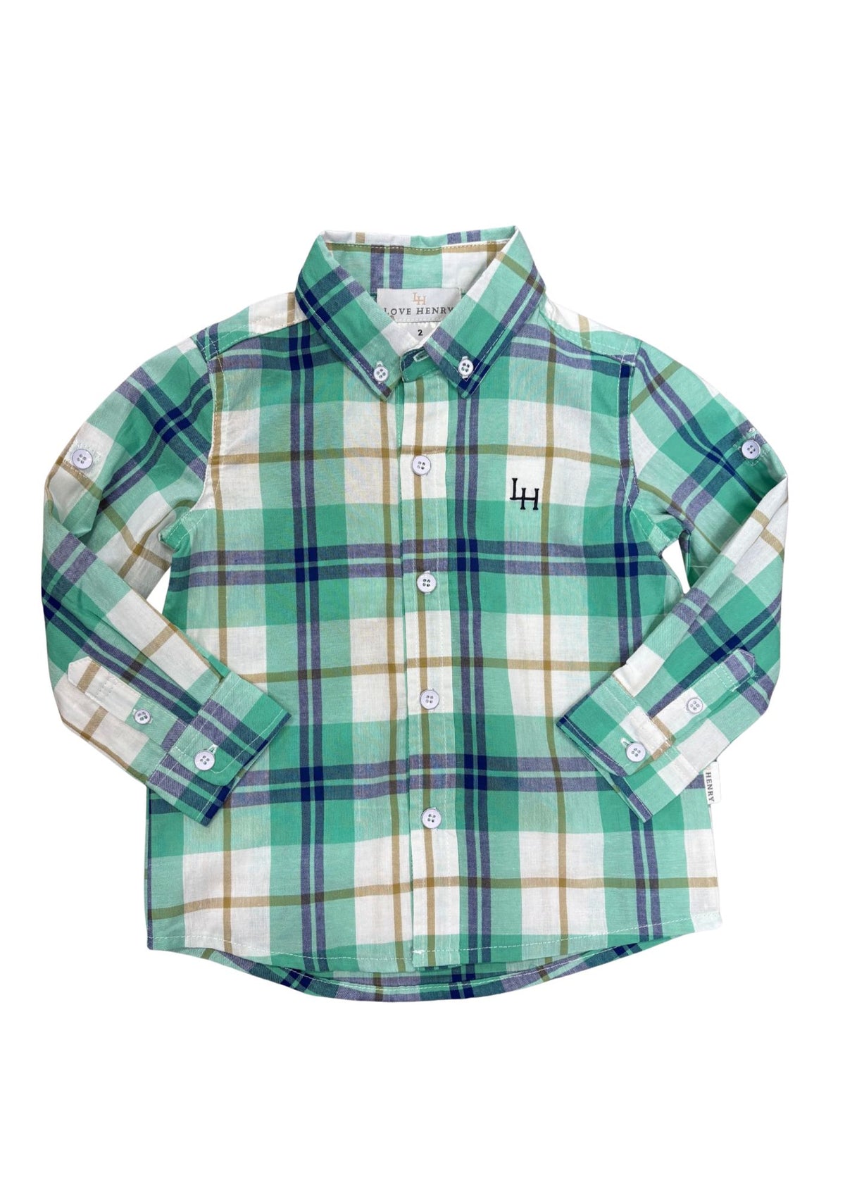 Boys Dress Shirt Aqua Plaid