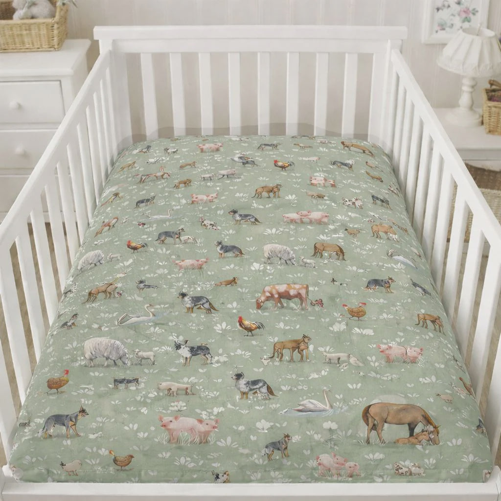 Country Outback Fitted Cot Sheet