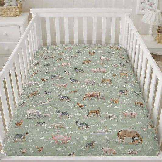 Country Outback Fitted Cot Sheet