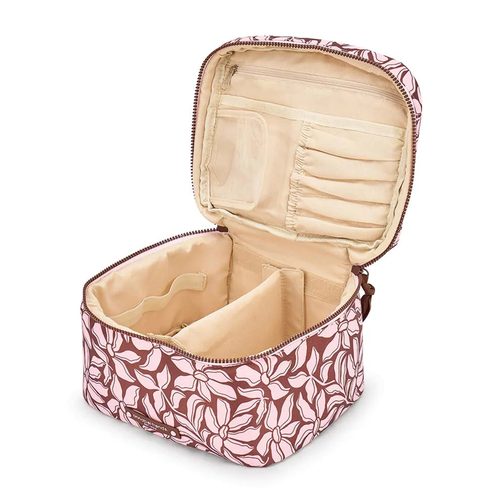 Vanity Lite Train Case Pink Garden
