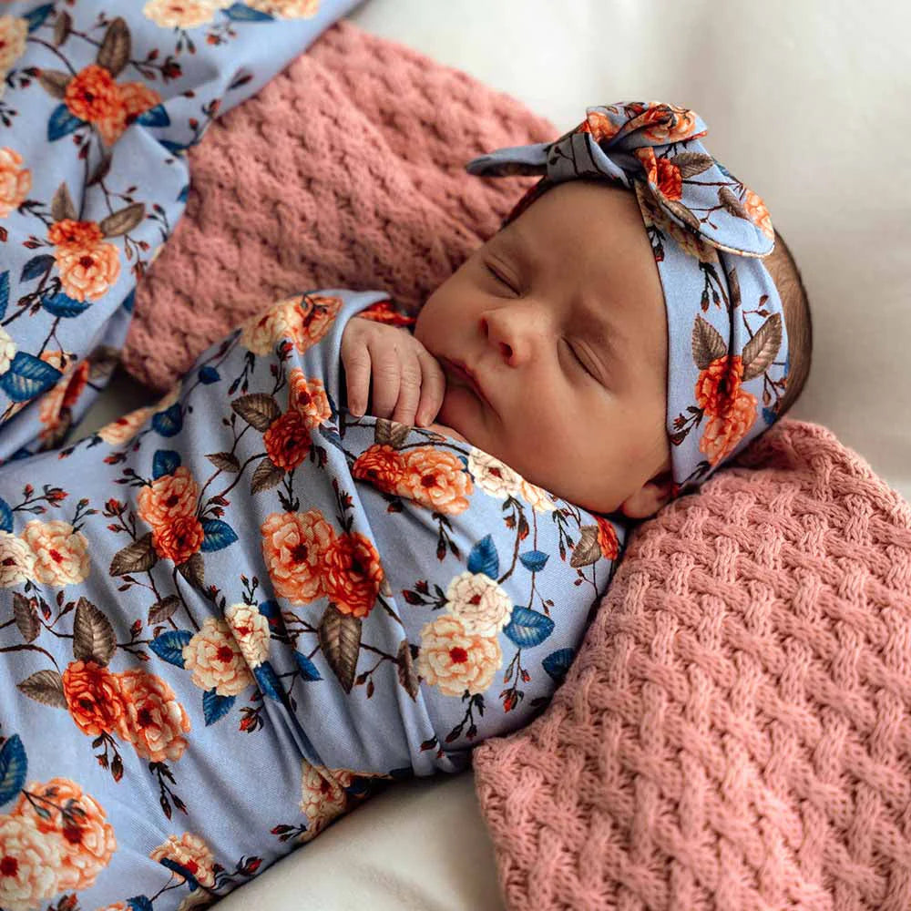 Vintage Blossom Jersey Wrap Set