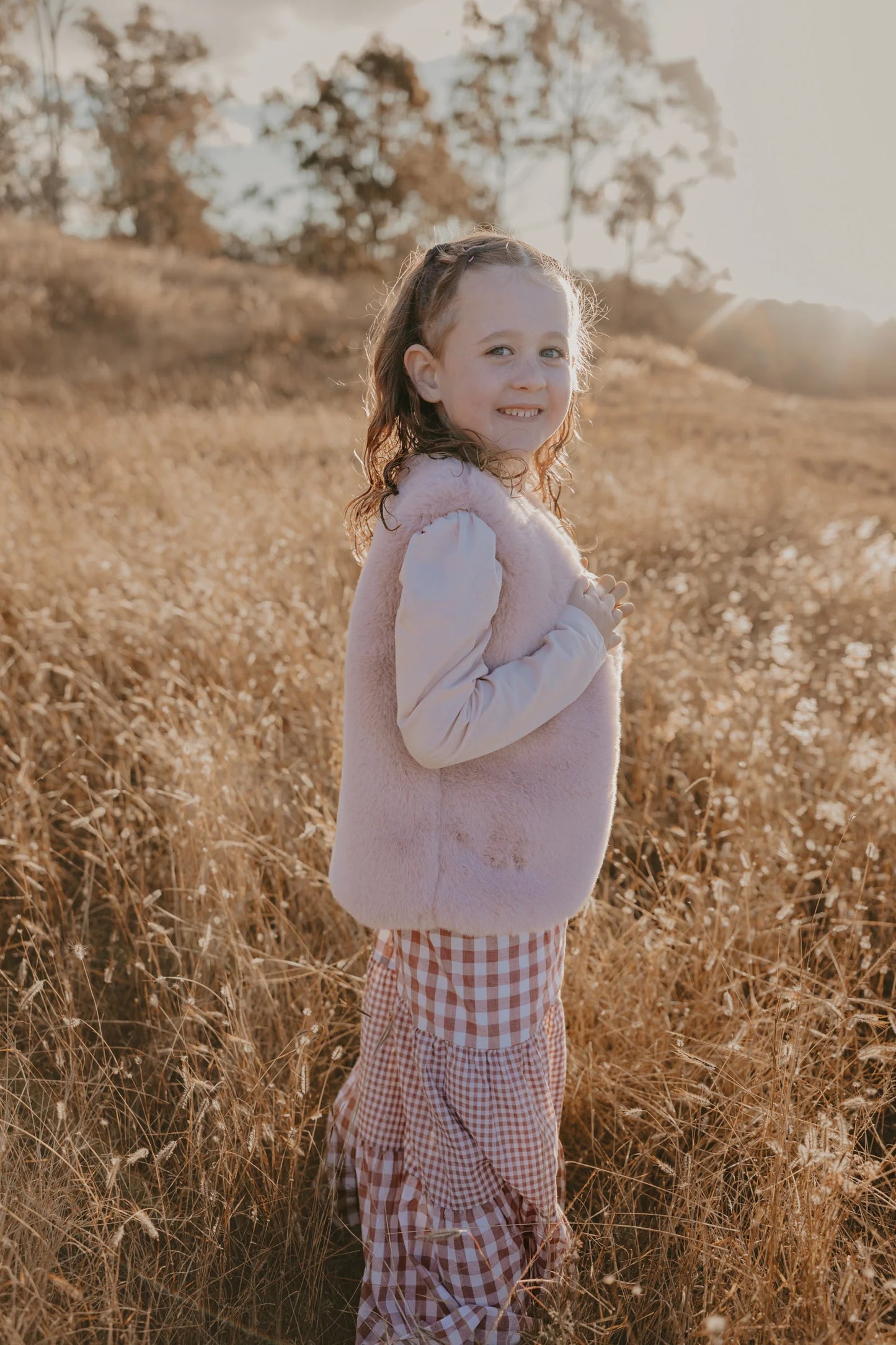 Girls Puff Sleeve Knit Top - Pink