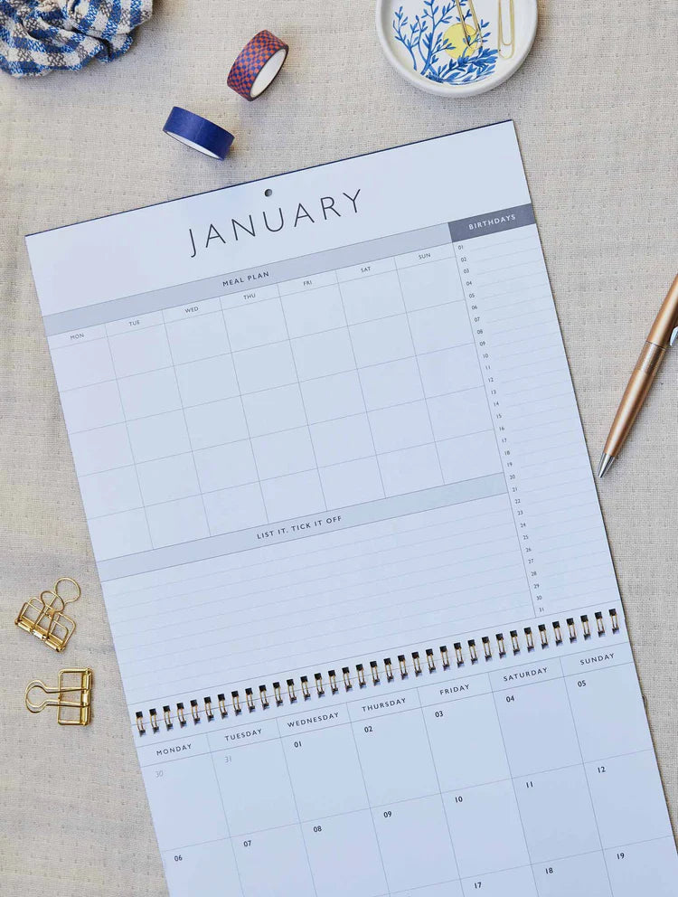 2025 Linen Planner & Calendar Indigo