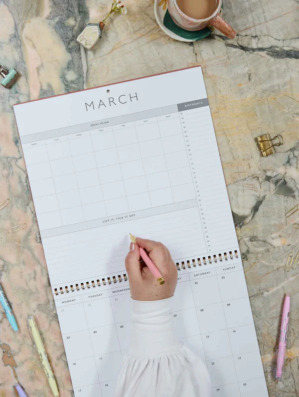 2026 Linen Planner & Calendar Rose