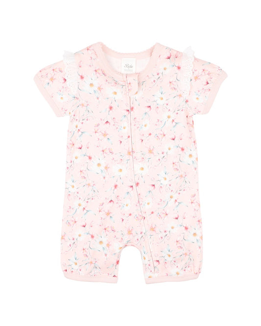 Zoe Print SS Zip Romper