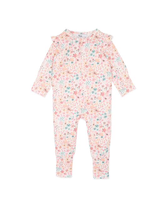 Fern Floral Organic LS Zipsuit