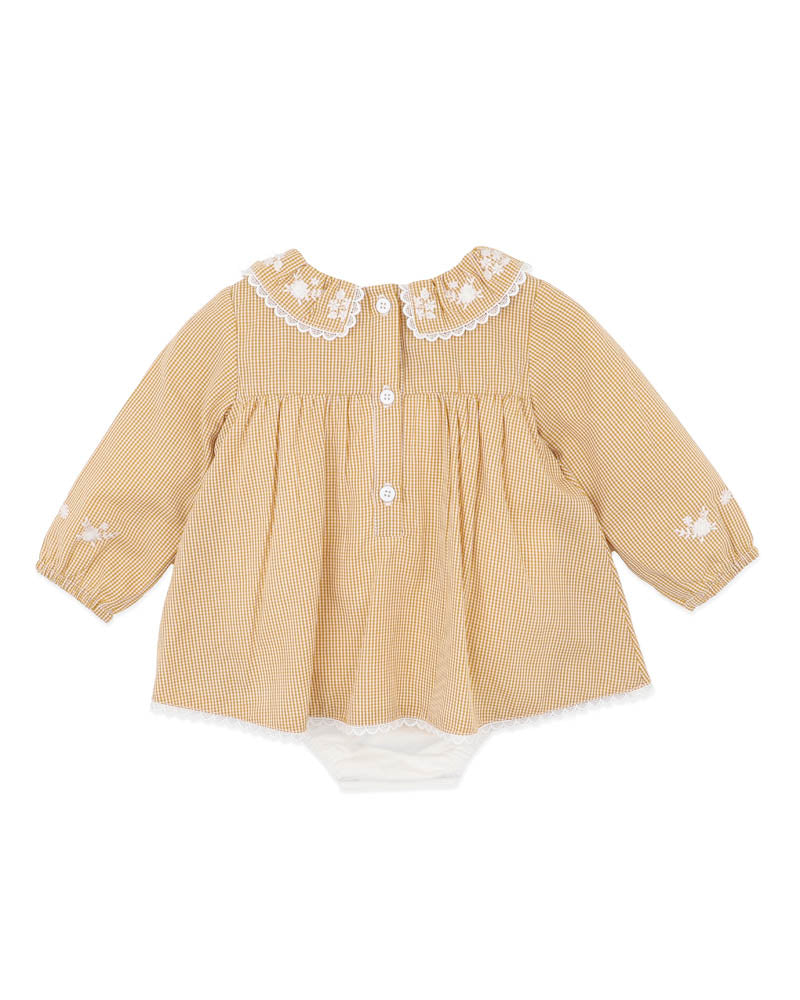Winnie Emb Gingham Overlay Dress