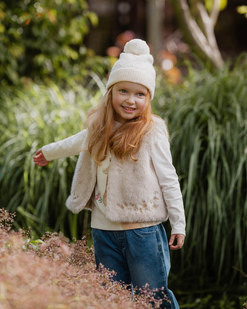 Winnie Emb Faux Fur Vest