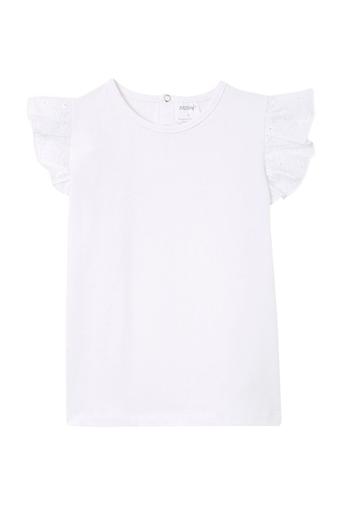 White Broderie Frill Tee.