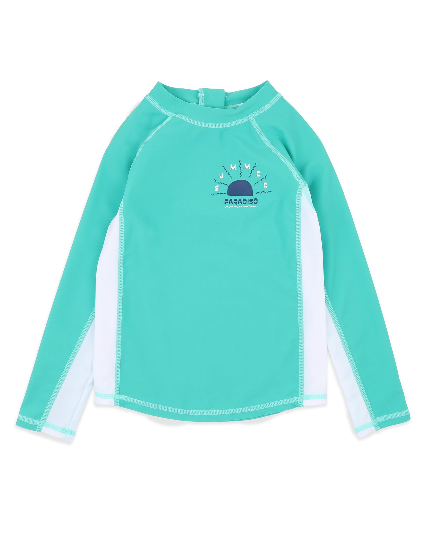 Boys Teal Green LS Rash Top