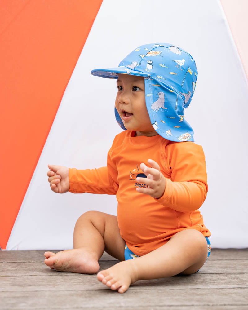 Boys Burnt Orange LS Rash Top