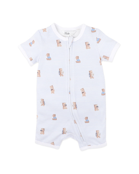 Brady Stripe Organic SS Zip Romper