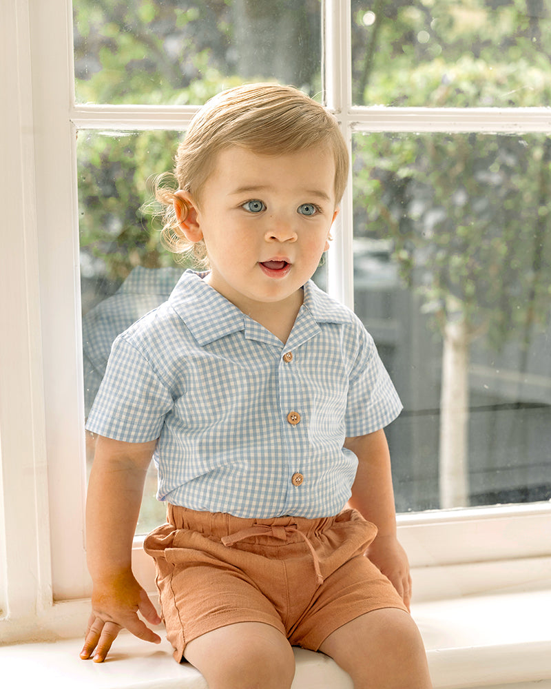 Evan Check Shirt Bodysuit