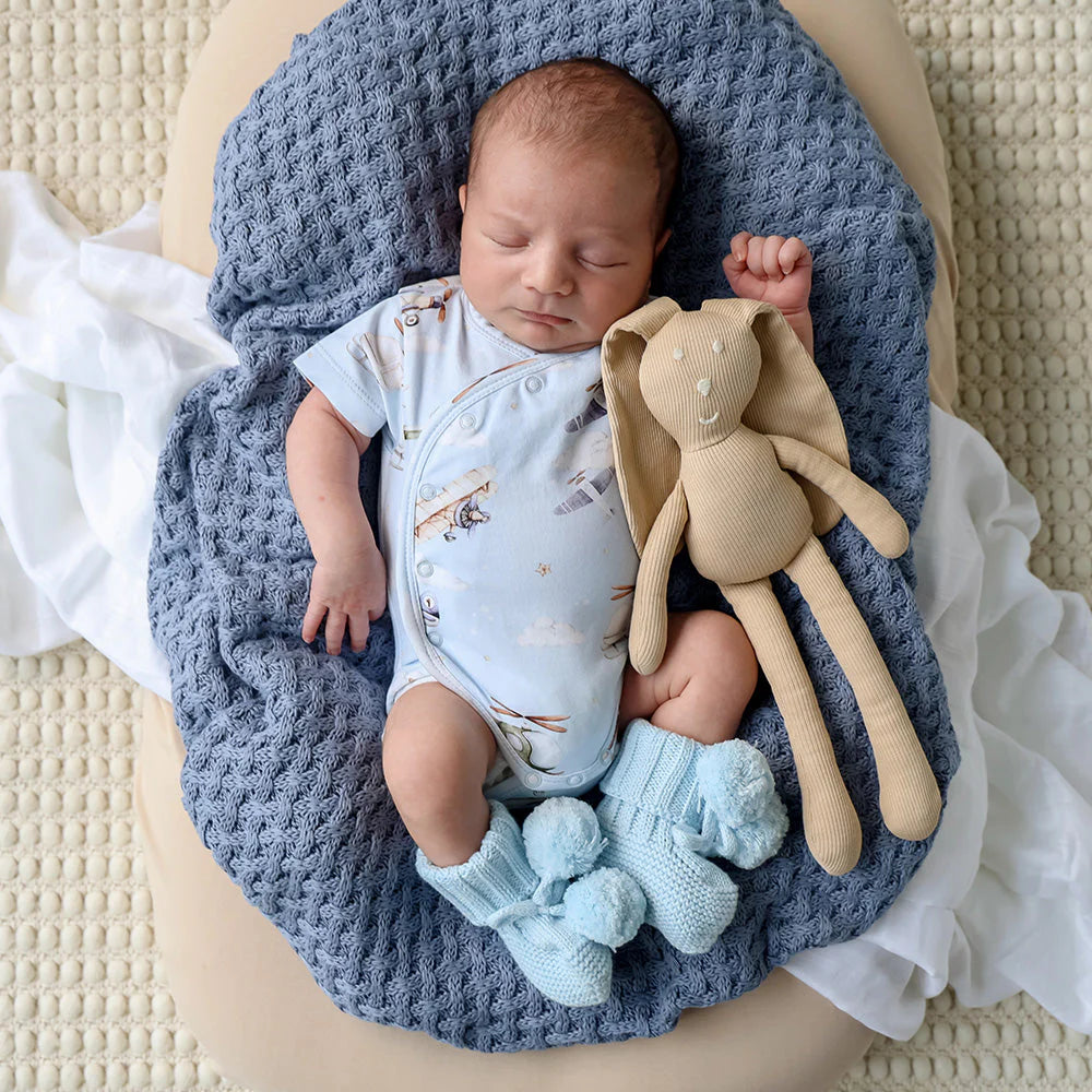 Baby Blue Knit Booties